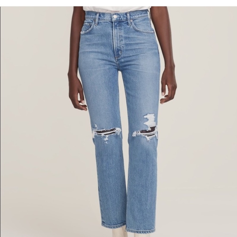 Agolde Wilder Ripped Straight Jeans